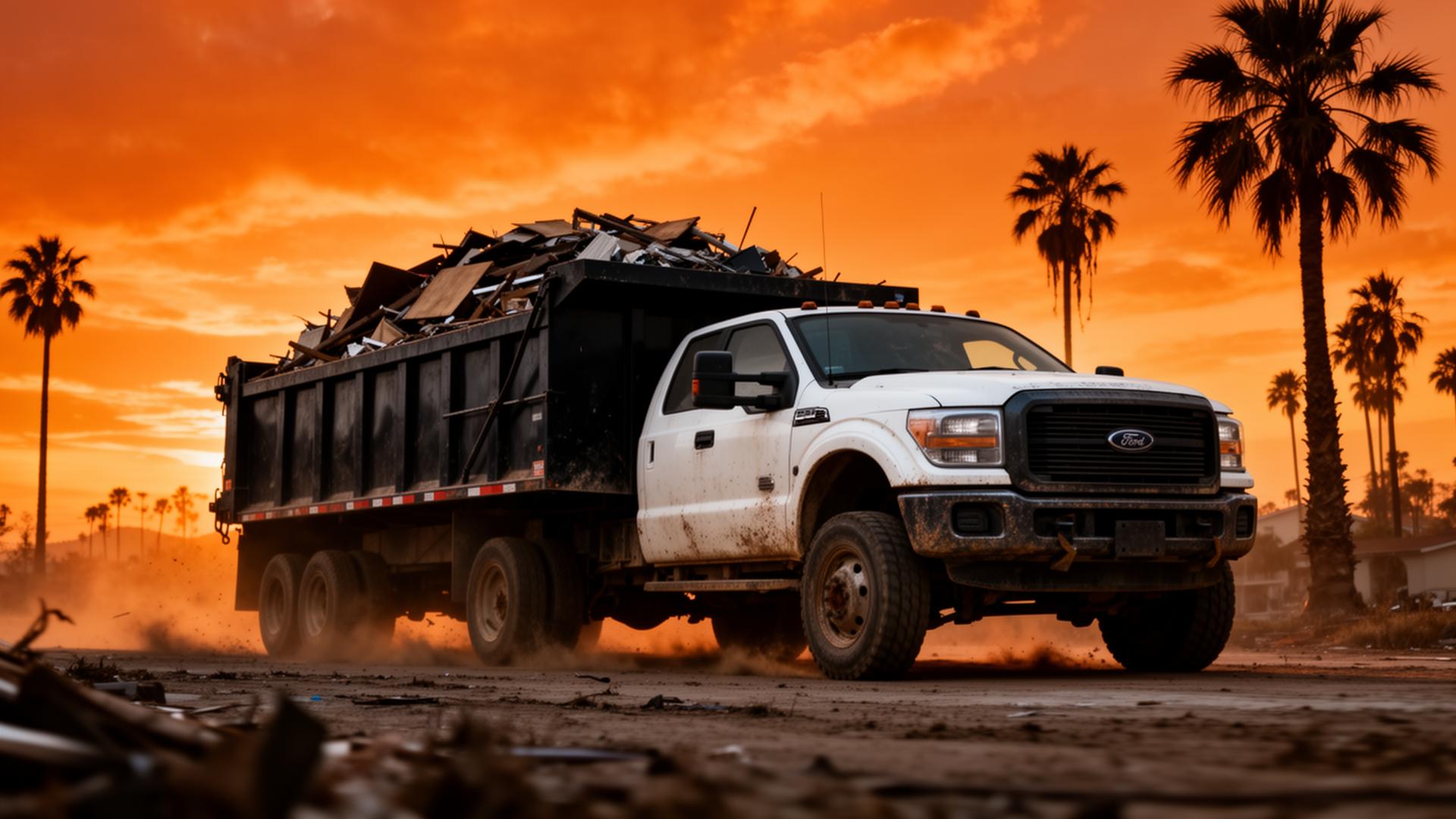 Haul N Crazy truck hauling junk at sunset